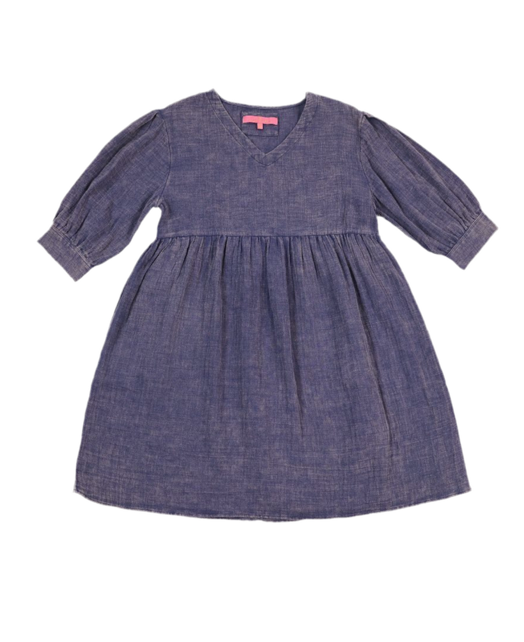 Simply Southern- Indigo V Neck Gauze Dress