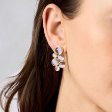 Load image into Gallery viewer, Cobblestone Statement Earrings- Ivory Cat’s Eye