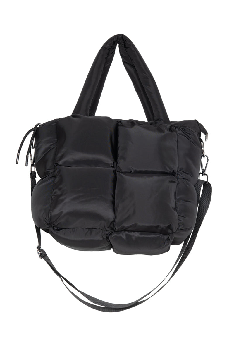 Black Mini Puffer Tote Bag